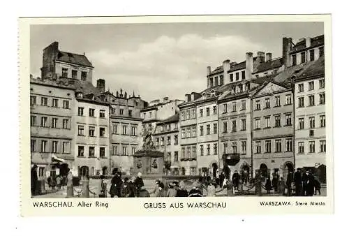 GG ca. 1942: AK Gruss aus Warschau, Alter Ring, ungebraucht