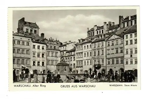 GG vers 1942: AK Gruss de Varsovie, Vieille bague, inutilisé