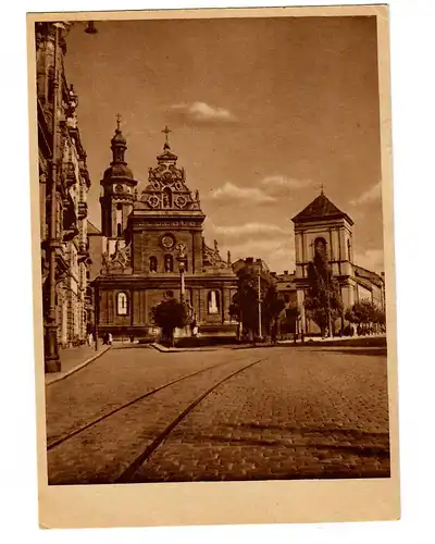 GG 1944: Carte de vue Lemberg/Galizien, Eglise de Bernhardin