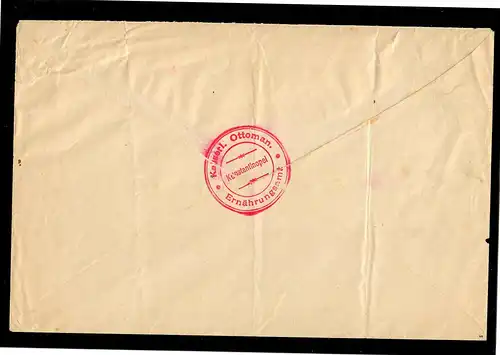 1916 Lettre de service turque osman Office alimentaire au poste de télégraphe Ministère