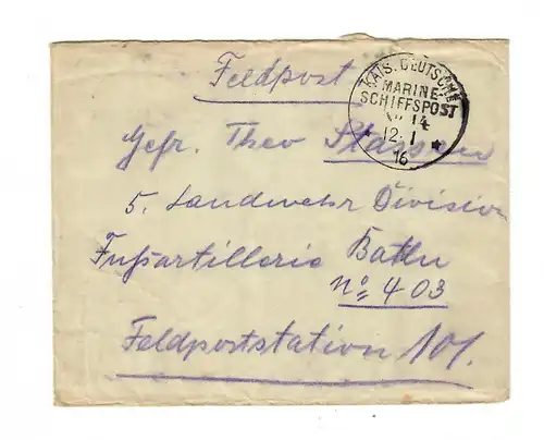 1916 KDMSP No 14, General in Feldpostbrief, voir description
