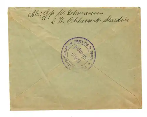 1917: Poste de terrain MIL MISS de l'hôpital local Mardin à adresse militaire Feldfläger