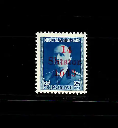 Albanie Min. 7 II, erreur de mise en place, **, post-fraîchissement, BPP Attest