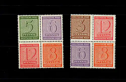 SBZ: N° HZ 10-11, blocs à quatre, frais, **