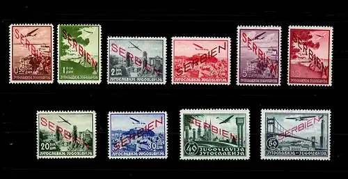 Serbie: timbres postaux numéro 16-25, frais de port, **