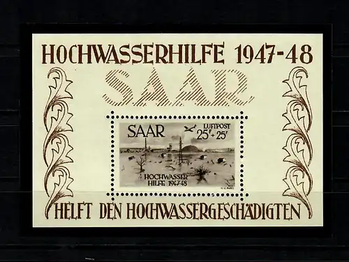 Saar: MiNr. Block 2, postfrisch, **, BPP Attest