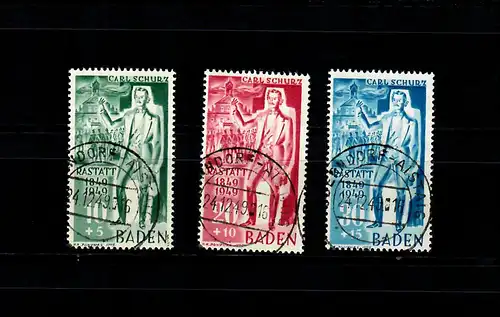 Zone: Baden MiNr. 50-52, gestempelt Alstaig, Luxus, BPP Signatur