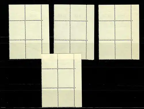 Zone Baden: MiNr. 43-45A, Eckrand Viererblock VE1, postfrisch, **