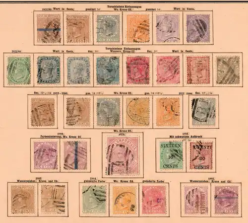 Ceylon 1855-1905: nearly complete collection incl. service stamps */o