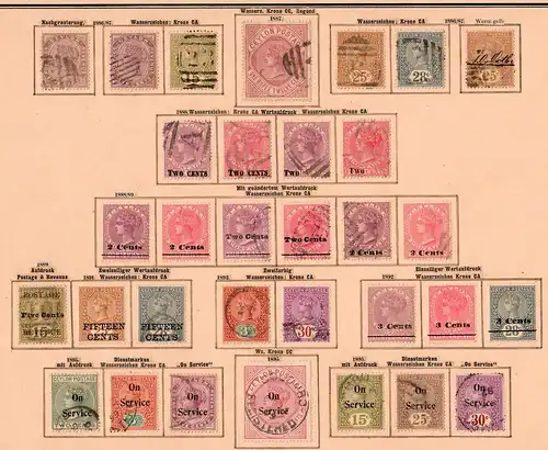 Ceylon 1855-1905: nearly complete collection incl. service stamps */o