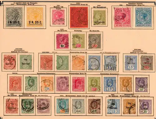 Ceylon 1855-1905: nearly complete collection incl. service stamps */o