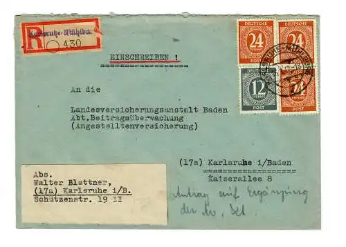 Inscrivez-vous Karlsruhe Mühlburg après Karlsruhe 1947
