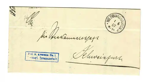 1907: Hildburghausen, Herzogliche Irrenanstalt nach Schweinfurt