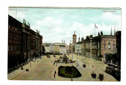 1913 Ansichtskarte Berlin Schloßplatz als Drucksache nach Bern, Taxe
