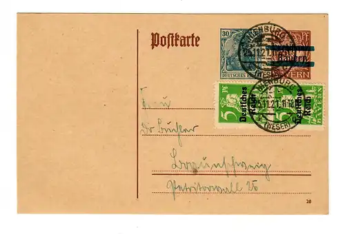 Ganzsache 1921 Nienburg