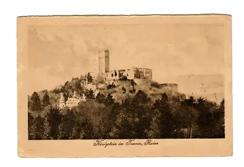 Ansichtskarte Königstein 1923 nach Rabat/Marokko Tresoret Postes