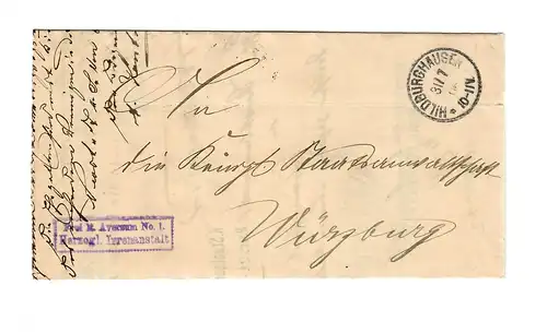 Frei Herzogl. Irrenanstalt Hildburghausen 1906 nach Würzburg
