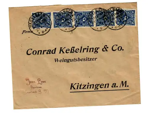 Haselbach 1923 an Weingutbesitzer in Kitzingen