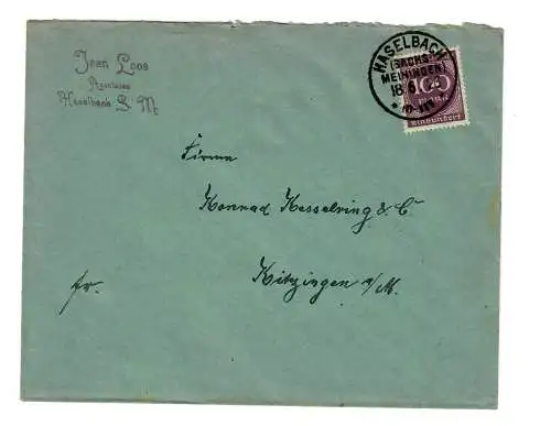 Haselbach /Sachs. Meiningen 1923 nach Kitzingen