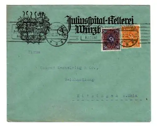 Juliusspital Kellerei Würzburg nach Kitzingen 1922