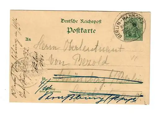 Affaire entière Bahnpost Berlin-Hannover 1901 à Schöneberg, redirection