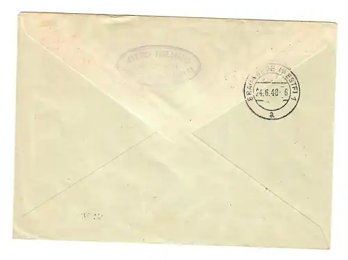 Einschreiben Hamburg 1948 nach Brackwede