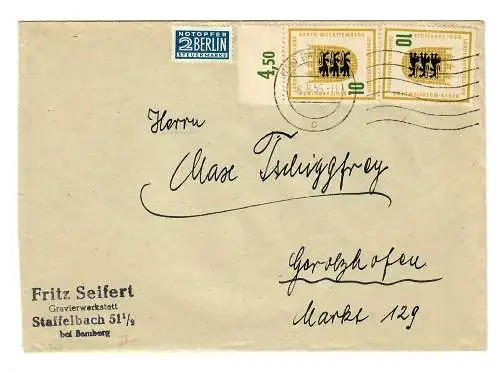 MeF Staffelbach nach Gerolzhofen 1955, Maschinenhalbstempel