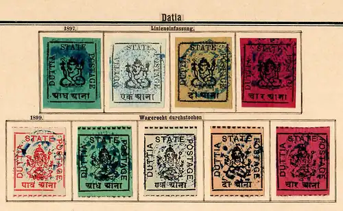 States of India from Alwar-Wadhwan, giant collection until 1909 */o, Rare stamps