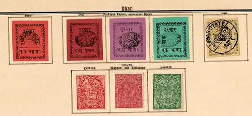 States of India from Alwar-Wadhwan, giant collection until 1909 */o, Rare stamps