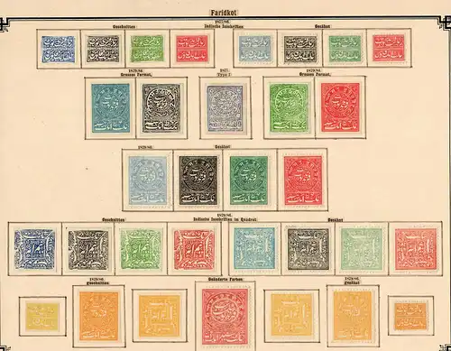 States of India from Alwar-Wadhwan, giant collection until 1909 */o, Rare stamps