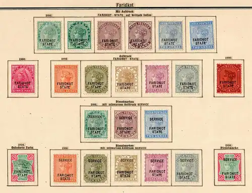 States of India from Alwar-Wadhwan, giant collection until 1909 */o, Rare stamps