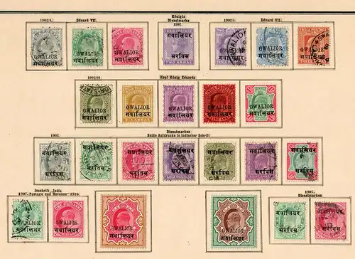 States of India from Alwar-Wadhwan, giant collection until 1909 */o, Rare stamps