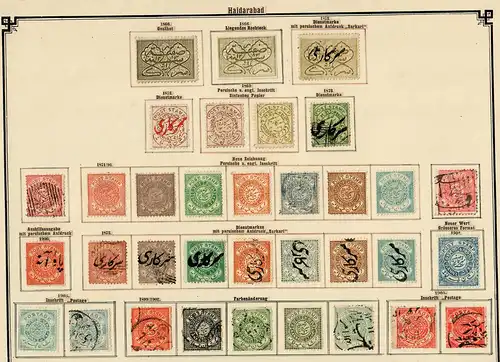 States of India from Alwar-Wadhwan, giant collection until 1909 */o, Rare stamps