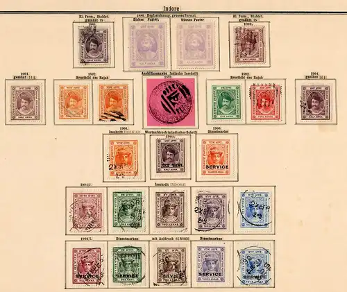 States of India from Alwar-Wadhwan, giant collection until 1909 */o, Rare stamps
