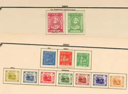 States of India from Alwar-Wadhwan, giant collection until 1909 */o, Rare stamps