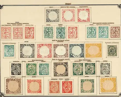 States of India from Alwar-Wadhwan, giant collection until 1909 */o, Rare stamps