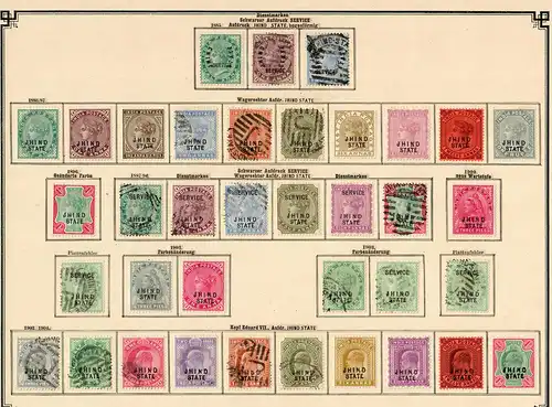 States of India from Alwar-Wadhwan, giant collection until 1909 */o, Rare stamps