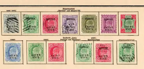 States of India from Alwar-Wadhwan, giant collection until 1909 */o, Rare stamps