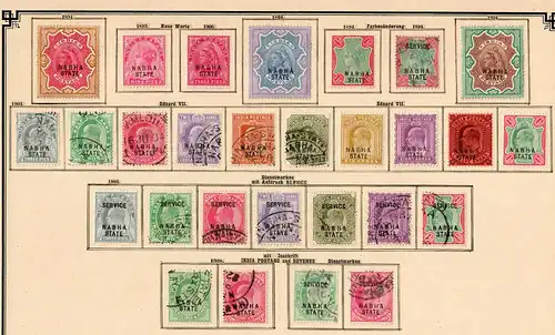States of India from Alwar-Wadhwan, giant collection until 1909 */o, Rare stamps