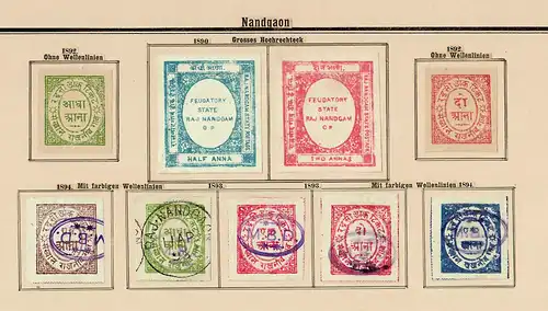 States of India from Alwar-Wadhwan, giant collection until 1909 */o, rare stamps