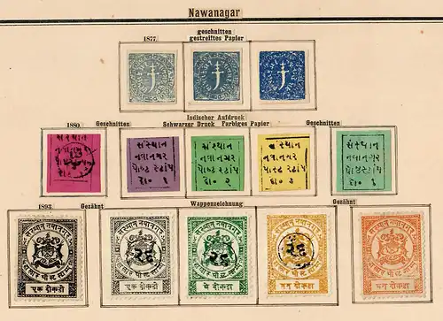States of India from Alwar-Wadhwan, giant collection until 1909 */o, Rare stamps