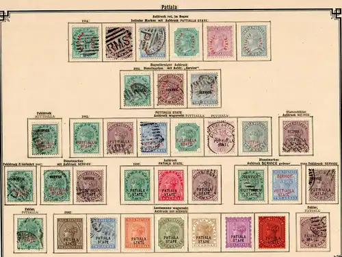 States of India from Alwar-Wadhwan, giant collection until 1909 */o, Rare stamps