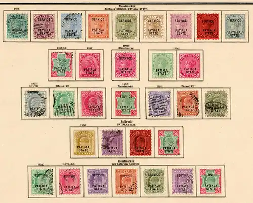 States of India from Alwar-Wadhwan, giant collection until 1909 */o, rare stamps