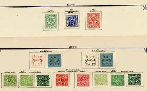 States of India from Alwar-Wadhwan, giant collection until 1909 */o, Rare stamps