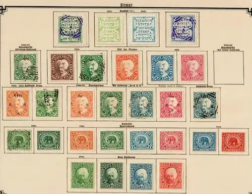 States of India from Alwar-Wadhwan, giant collection until 1909 */o, Rare stamps