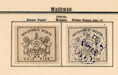 States of India from Alwar-Wadhwan, giant collection until 1909 */o, rare stamps