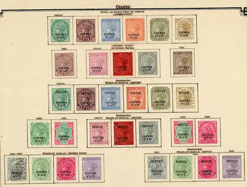 States of India from Alwar-Wadhwan, giant collection until 1909 */o, Rare stamps