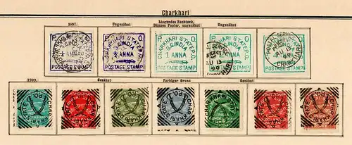 States of India from Alwar-Wadhwan, giant collection until 1909 */o, Rare stamps