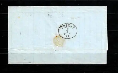 Deutsche Post in der Türkei 1871: NDP Constantinopel nach Triest, Selten