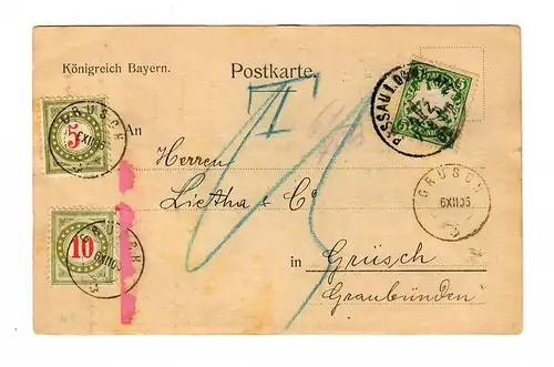 1906: Passau après le grüsch, supplément, taxi